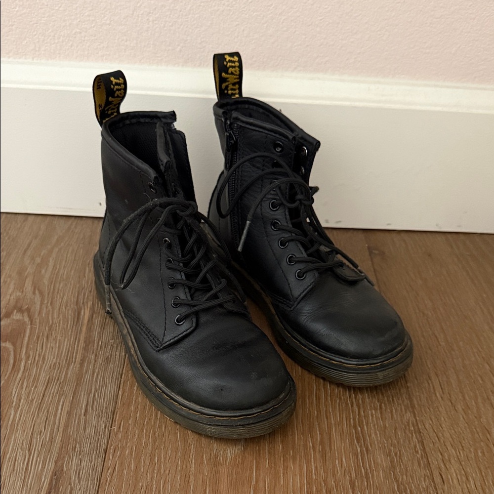 Dr. Martens Black Leather Lace-Up Boots